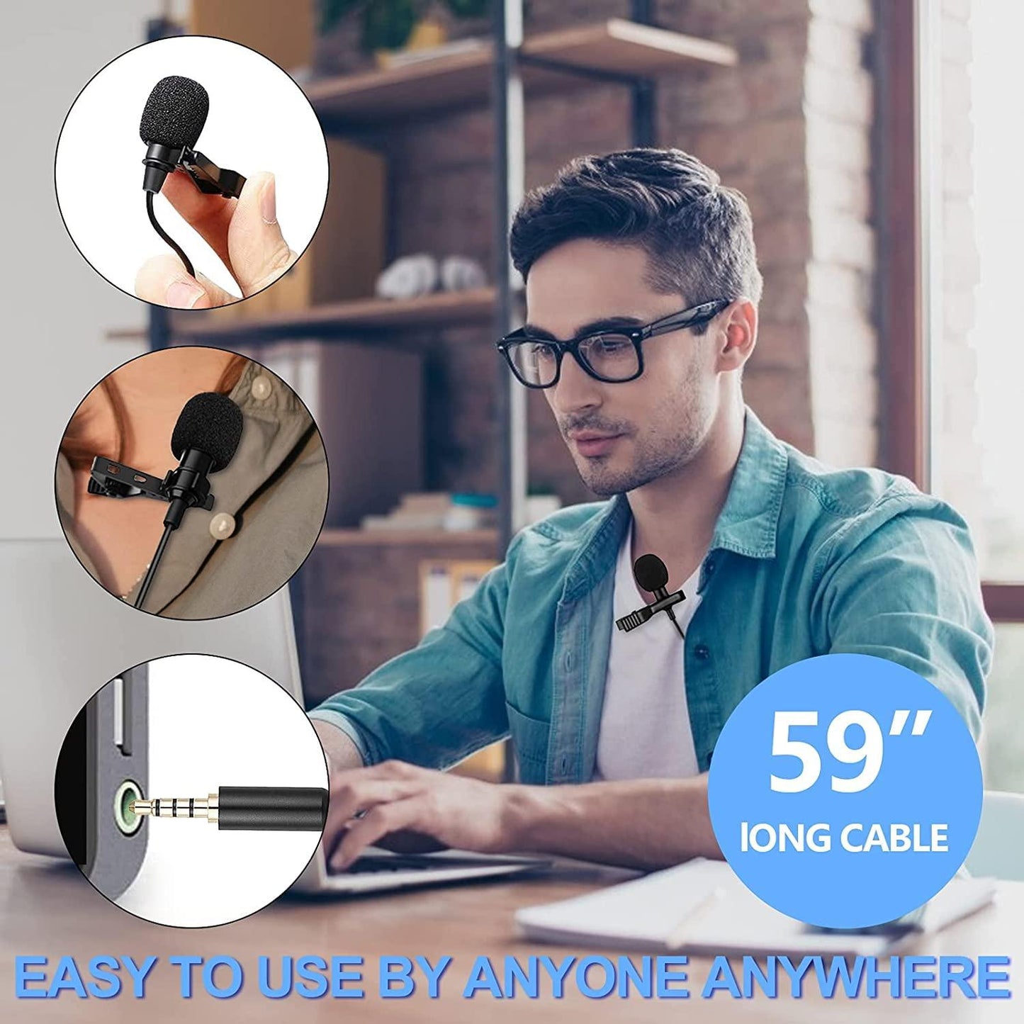 Need separate Mic for your Online sessions or recordings, this will be a good choice Dynamic Lapel Collar USB Omnidirectional Mic