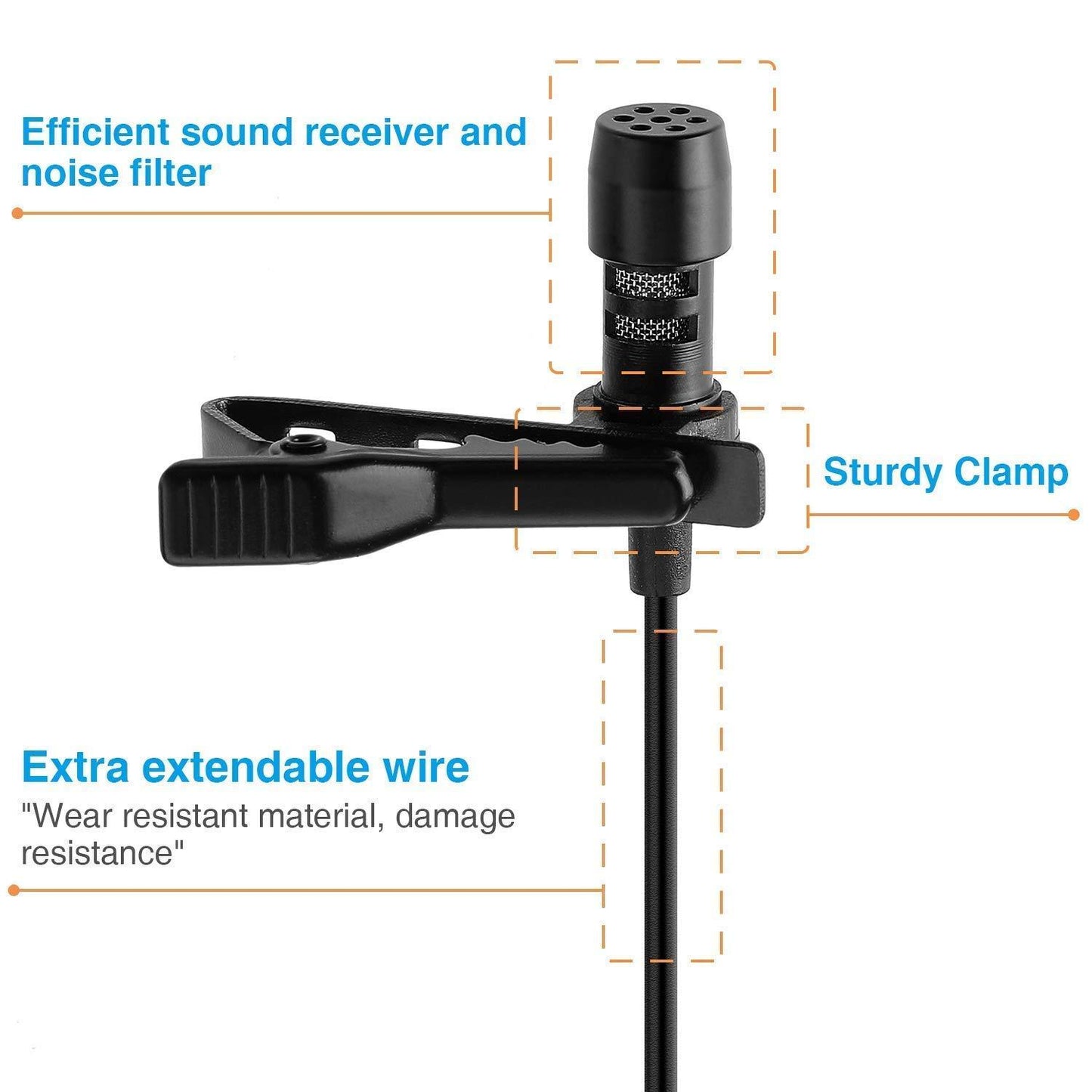 Need separate Mic for your Online sessions or recordings, this will be a good choice Dynamic Lapel Collar USB Omnidirectional Mic