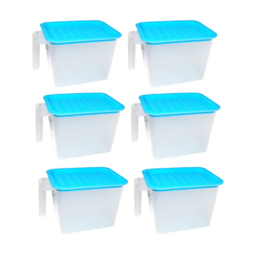 Air Tight Unbreakable Big Size 1100 Ml Square Shape Kitchen Storage Container (Set Of 6)
