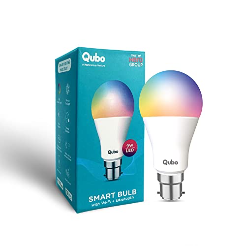Qubo Smart Bulb from Hero Group | 12W B22 LED | Wi-Fi & BT | Compatible with Amazon Alexa & Google Assitant (16 Million Colours, 16 Preset Scenes and Warm/Neutral/White Tunable light)