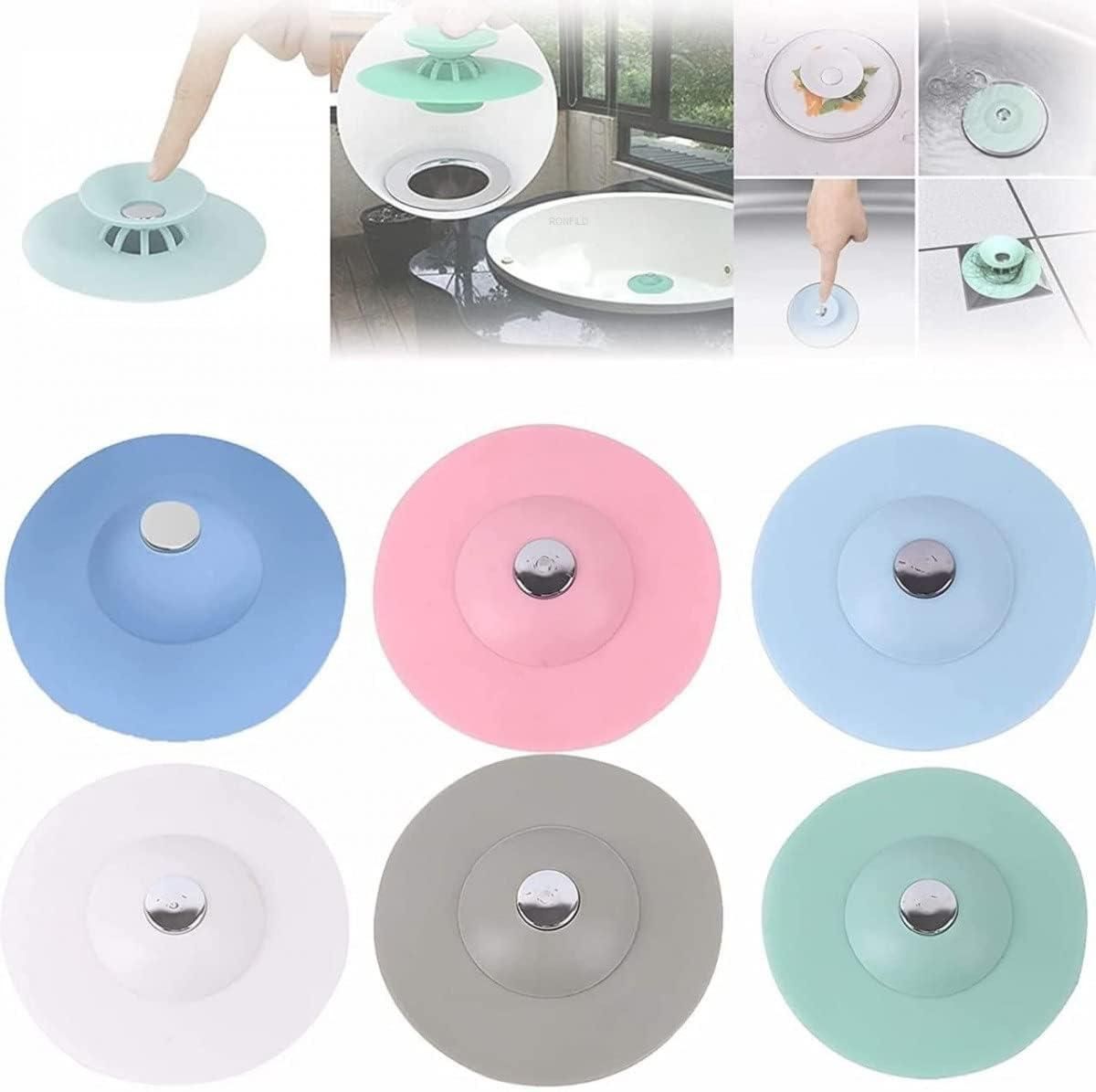 This Item will stop your problem of clogged kitchen / Bathroom holes.2-in-1 Home Bathroom Kitchen Silicone Stopper (Pack of 2)