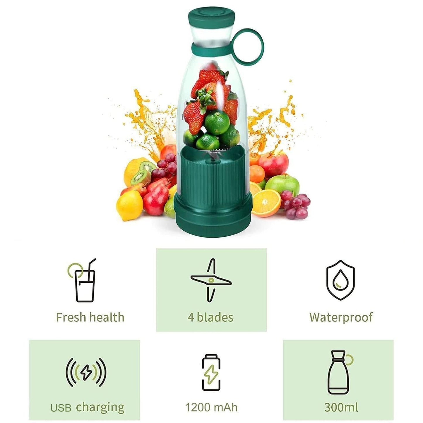 Juice or Smoothie. ON THE GO. Never Miss your healthy Diet. Electric Portable Mini Juicer Bottle