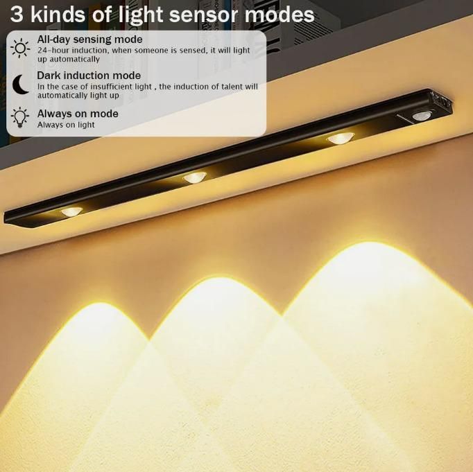 Light up your Hidden dark corners in Kitchen and wordrobe with LED PIR Motion Sensor Cabinet  With USB Rechargeable