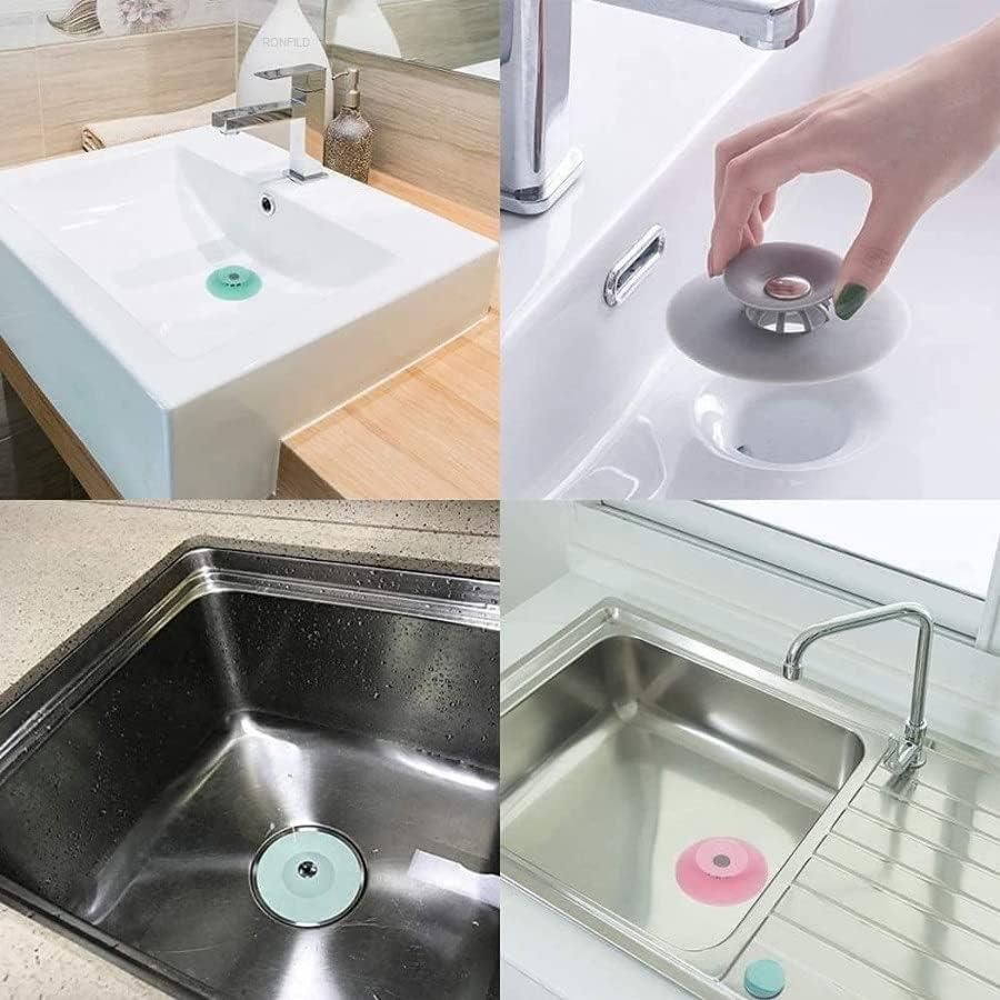 This Item will stop your problem of clogged kitchen / Bathroom holes.2-in-1 Home Bathroom Kitchen Silicone Stopper (Pack of 2)