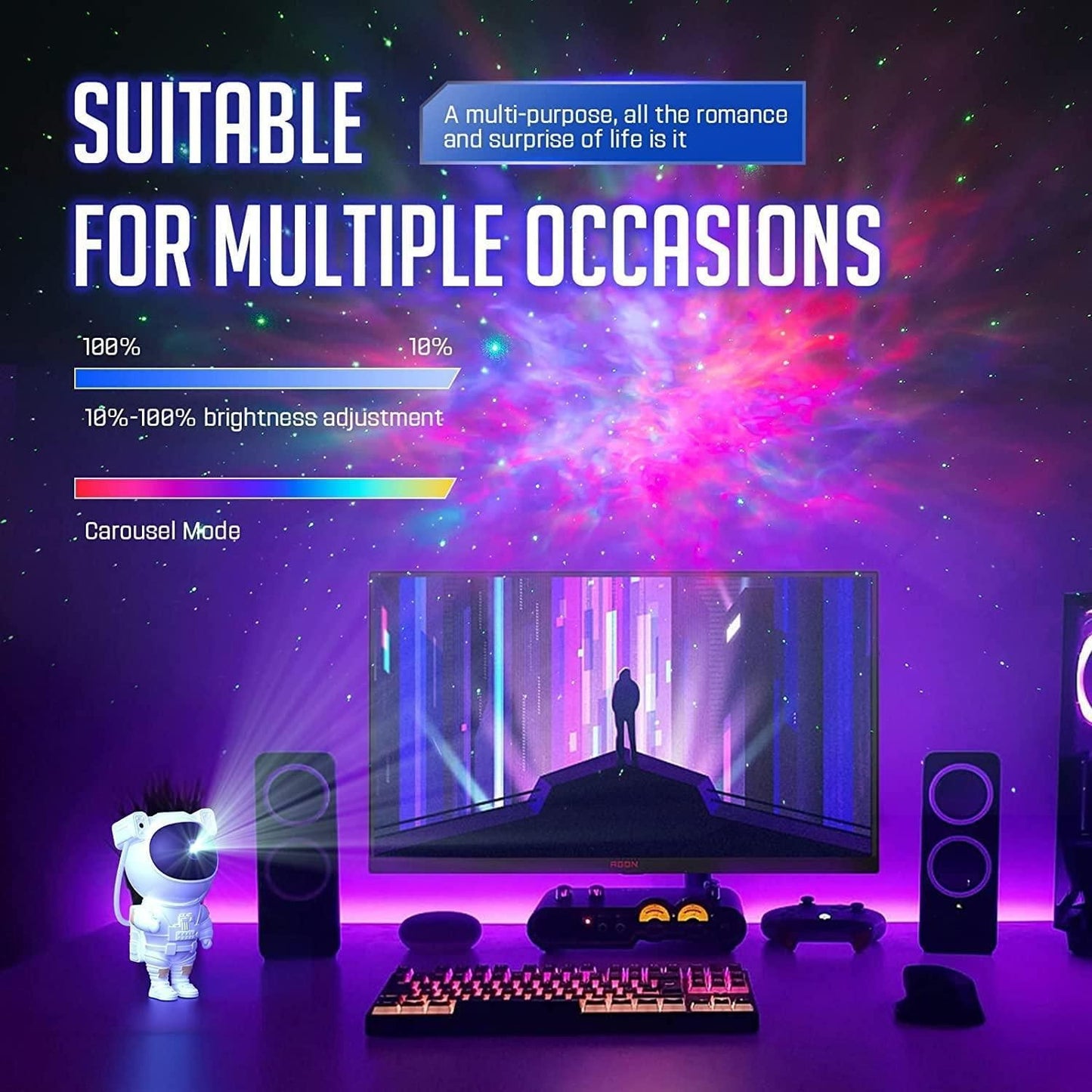 Very Much Engaging with every age group and very easy to use with Remote. Astronaut Galaxy Projector - 360 Magnetic Head Rotation, Remote Control